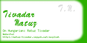 tivadar matuz business card